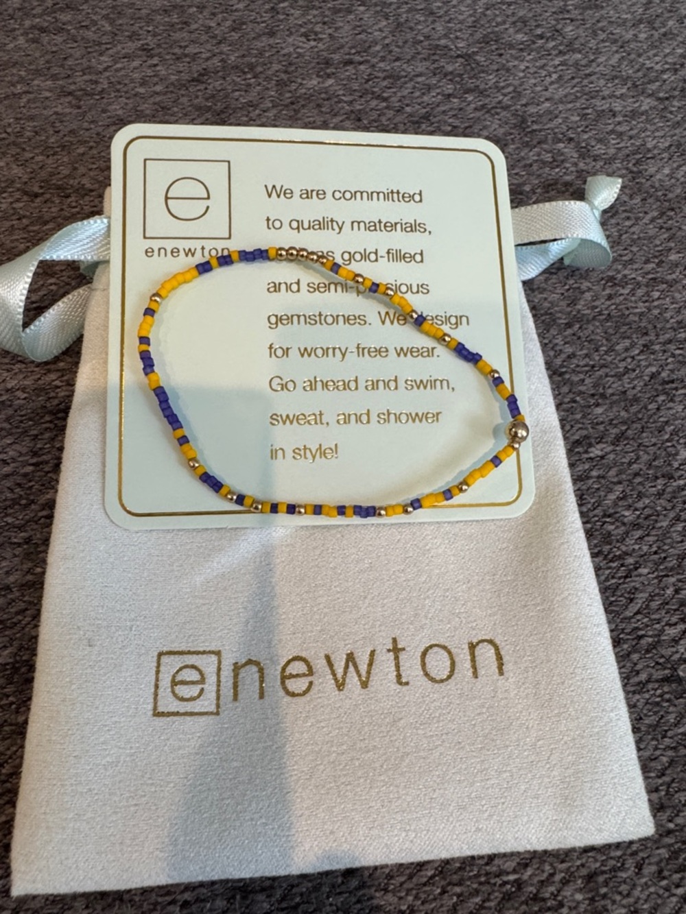 ENewton Yellow & Purple Beaded Bracelet purple and yellow game day LSU